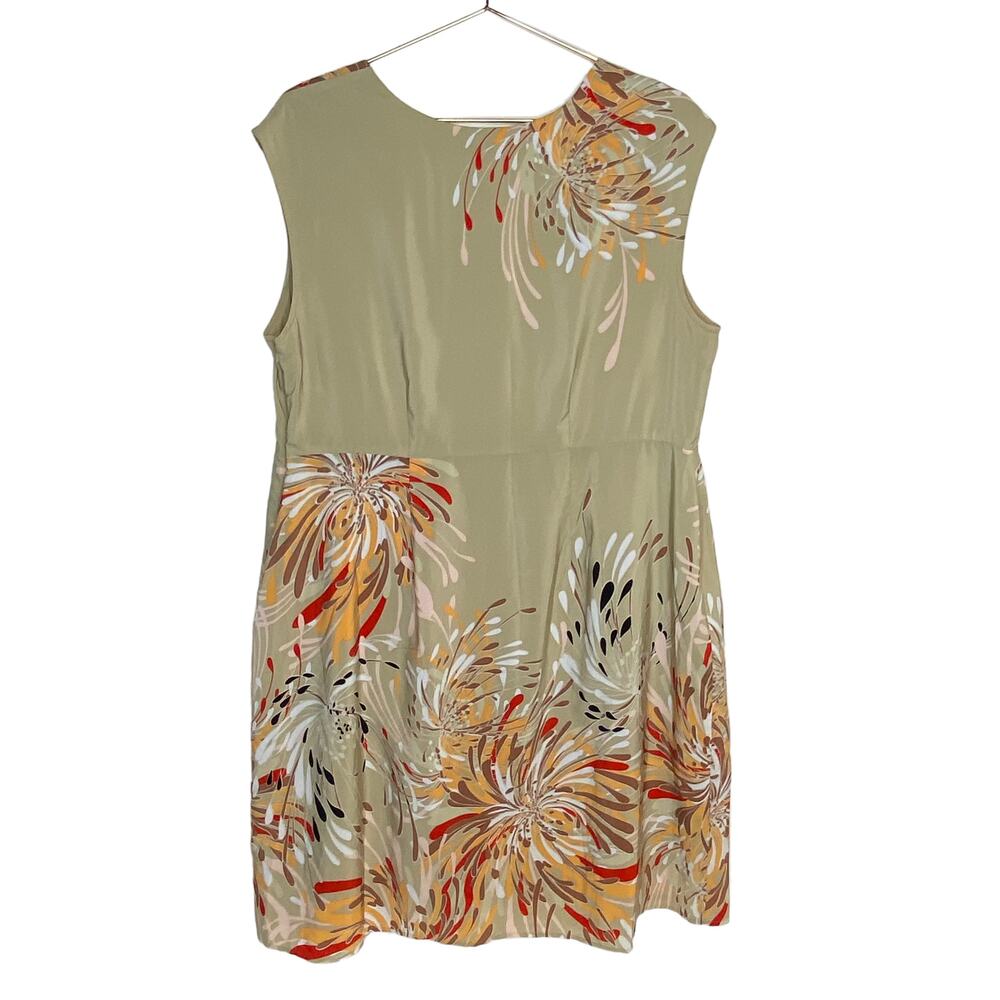 Lane Bryant Womens Size 18 Tan Dress Sleeveless Floral Printed Plus‎ Size - Picture 6 of 8